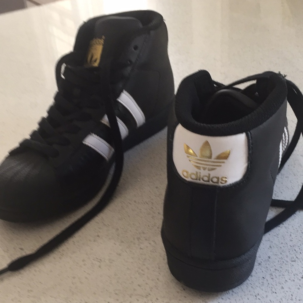 High top  black shell toe Addis sneakers